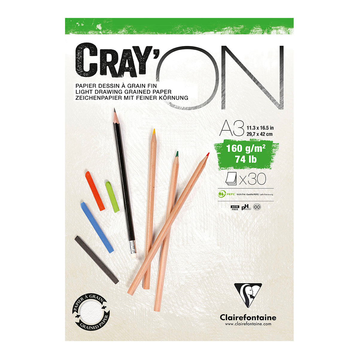 Clairefontaine Cray-ON Multi-Techniques Pad A3 160g 30 sheets - image 1
