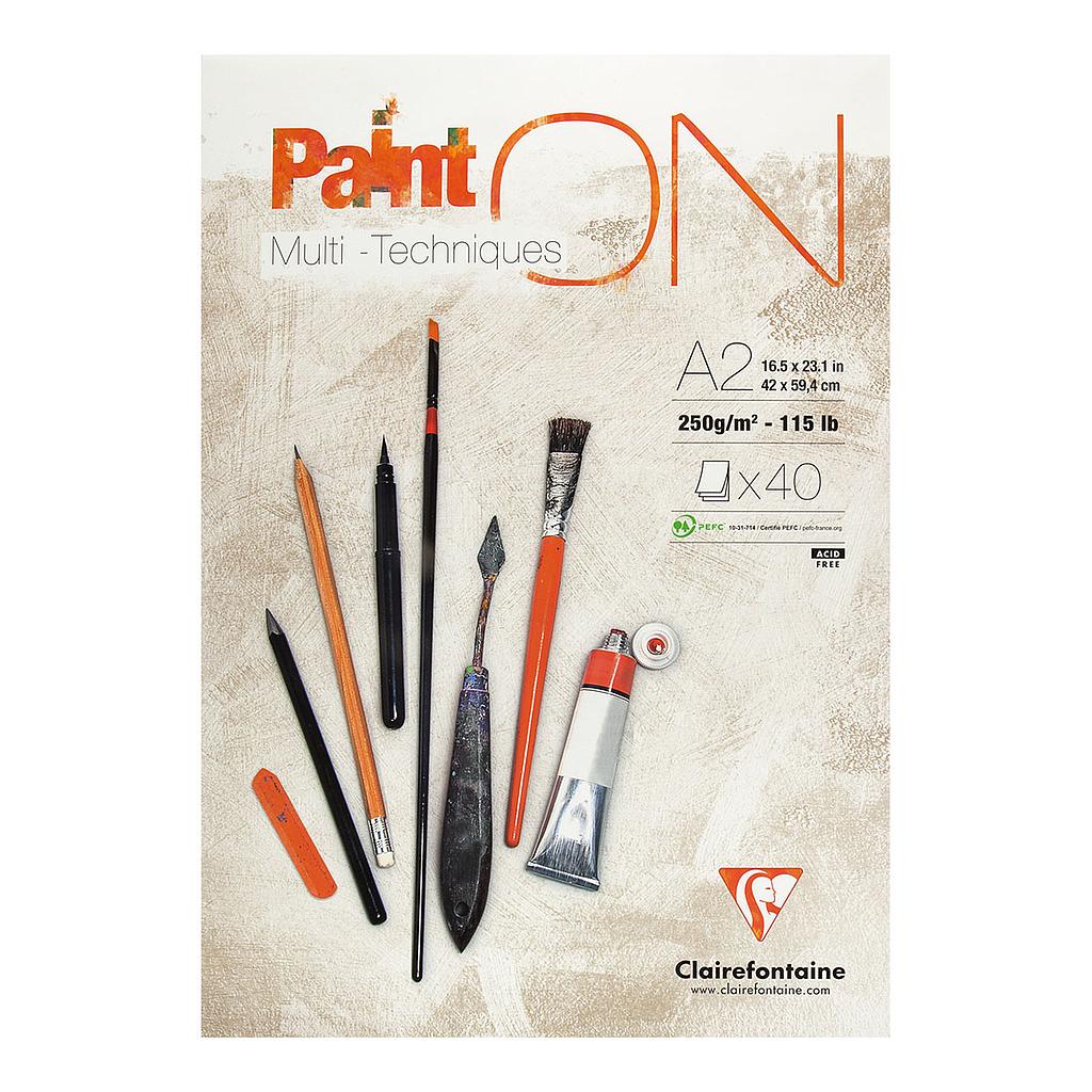 Clairefontaine Paint-ON Multi-Techniques White Pad A2 250g 40 sheets - image 1