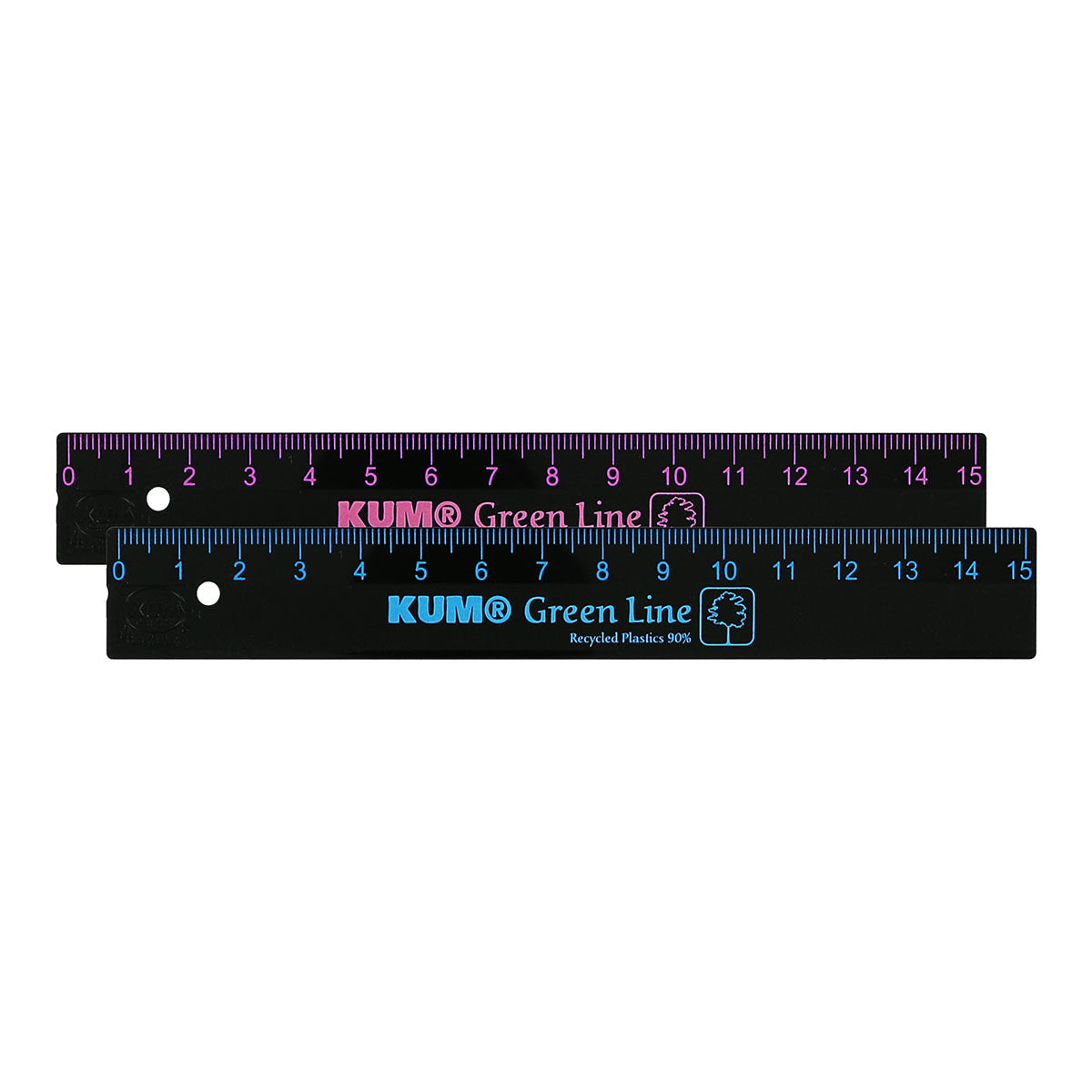 KUM L1 Green Line Recycled Plastic Ruler 15 cm - image 1
