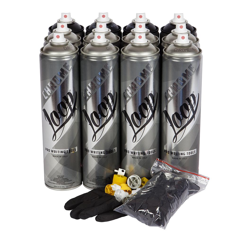 Loop Spray Paint 600ml 12-Pack, Chrome A - image 1