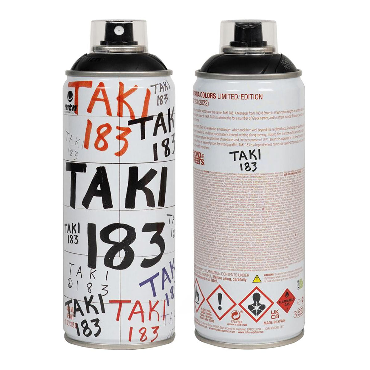 MTN Taki183 Limited Edition Spray Paint 400ml, Matt Black - image 2