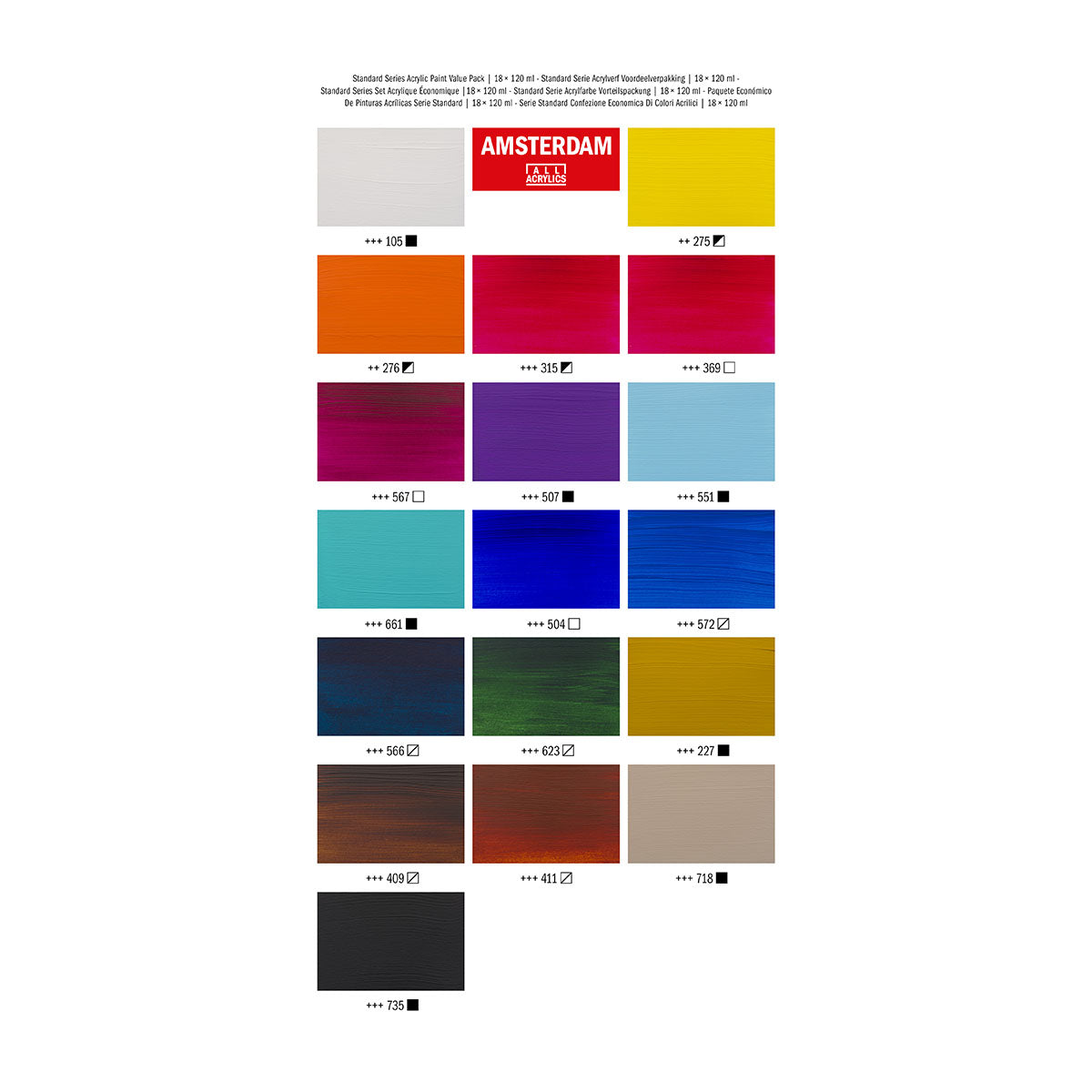 Amsterdam Standard Acrylic Paint 120 ml 18 Set Value Pack - image 4