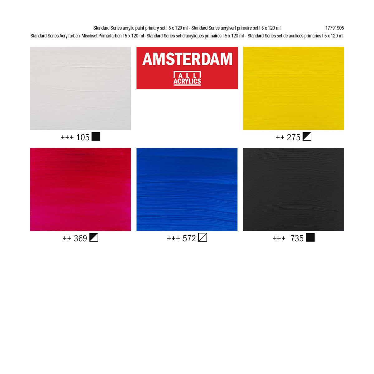 Amsterdam Standard Acrylic Paint 120 ml 5 Set Primary - image 4