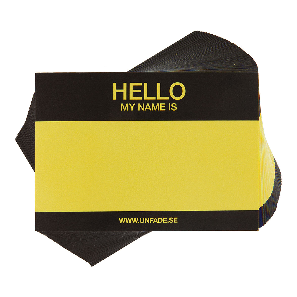 Hello My Name Is Stickers Black & Yellow, 50 pcs - image 1