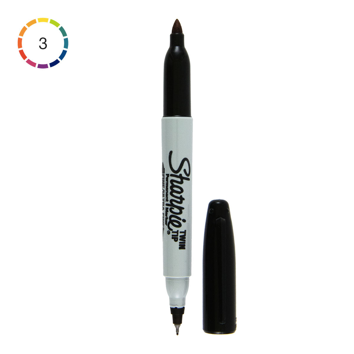 Sharpie Twin Tip Marker Pen, 1.5mm / 0.4mm Black - image 1
