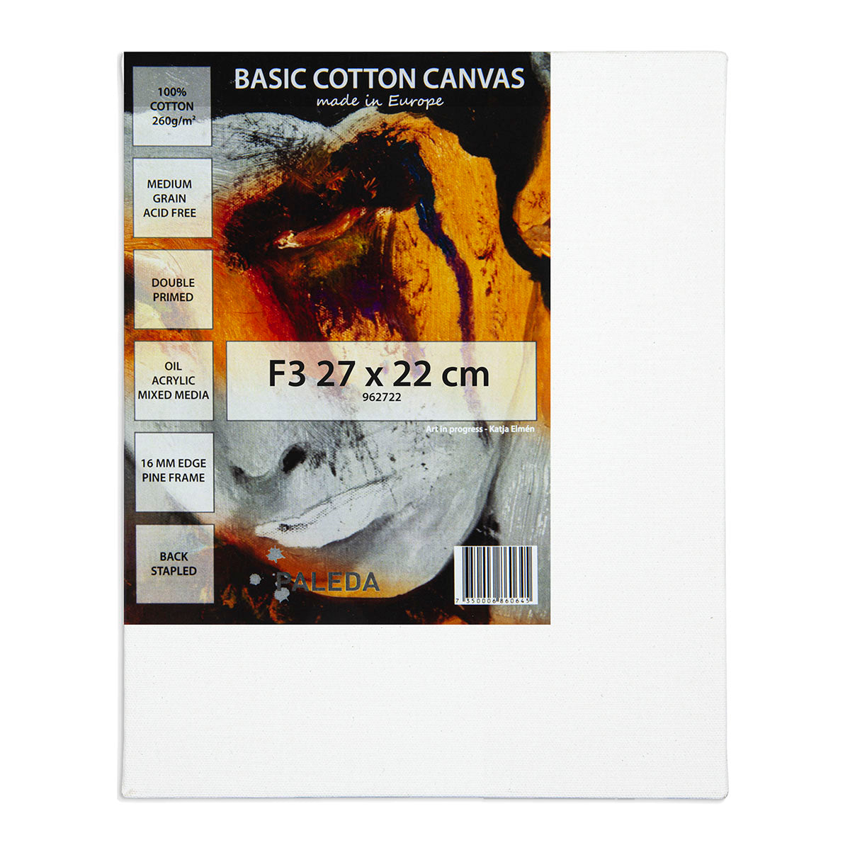 Basic Stretched Canvas 260 g Cotton F3 27 x 22 cm - image 1