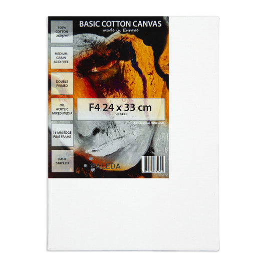 Basic Stretched Canvas 260 g Cotton F4 24 x 33 cm - image 1