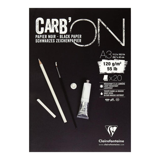 Clairefontaine Carb'ON Black Pad A3 120g 20 sheets - image 1