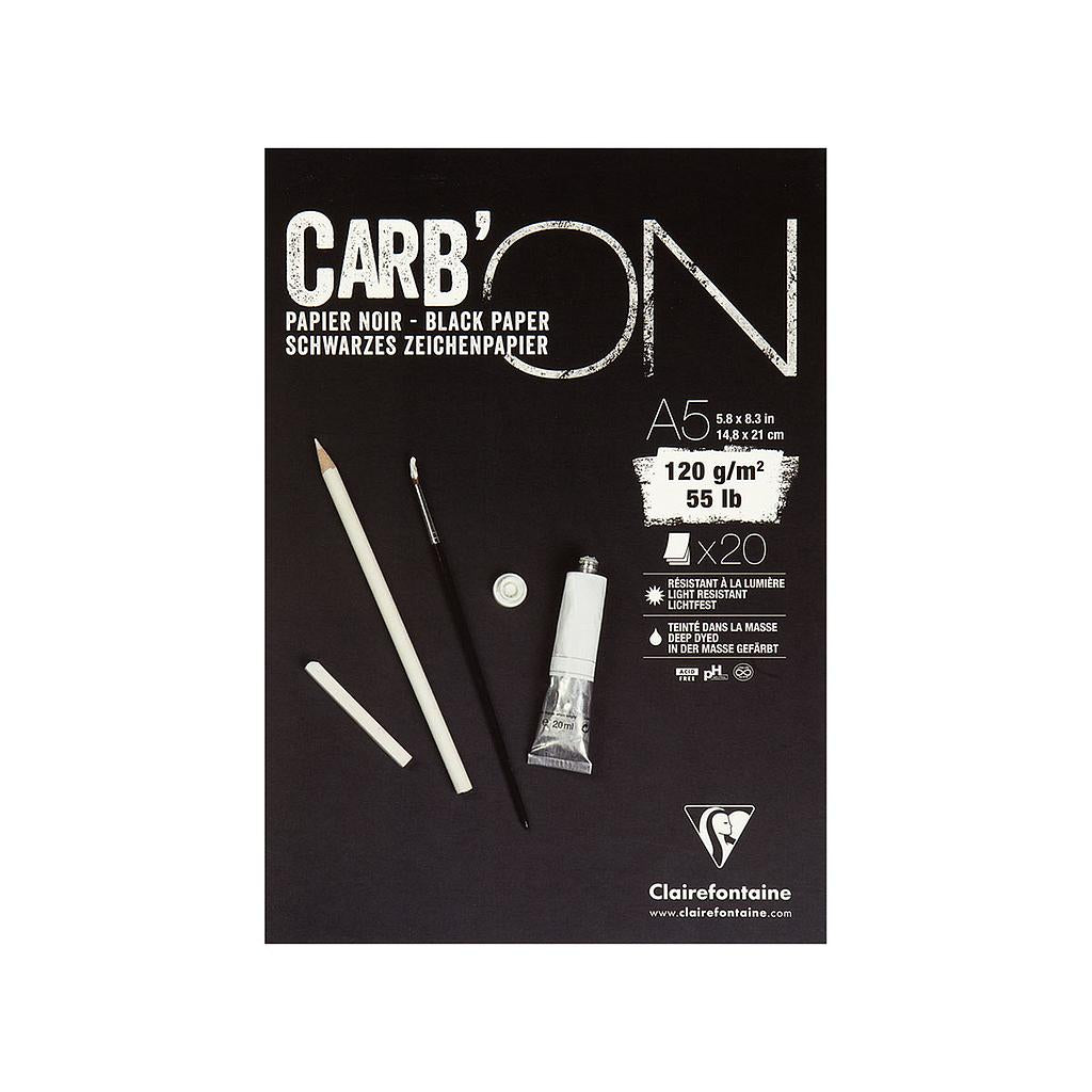 Clairefontaine Carb'ON Black Pad A5 120g 20 sheets - image 1