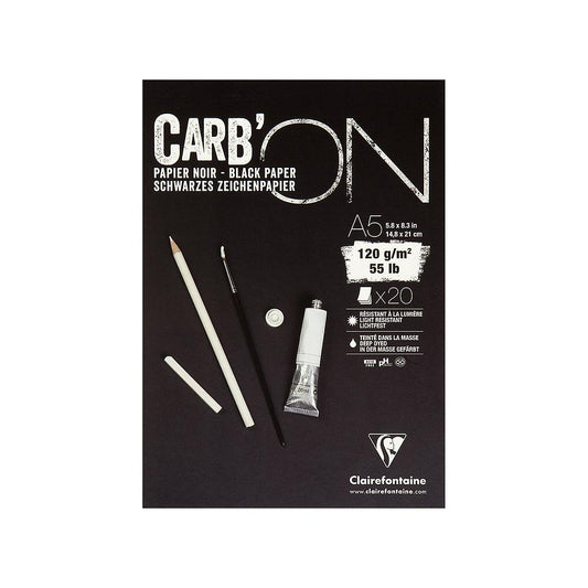 Clairefontaine Carb'ON Black Pad A5 120g 20 sheets - image 1