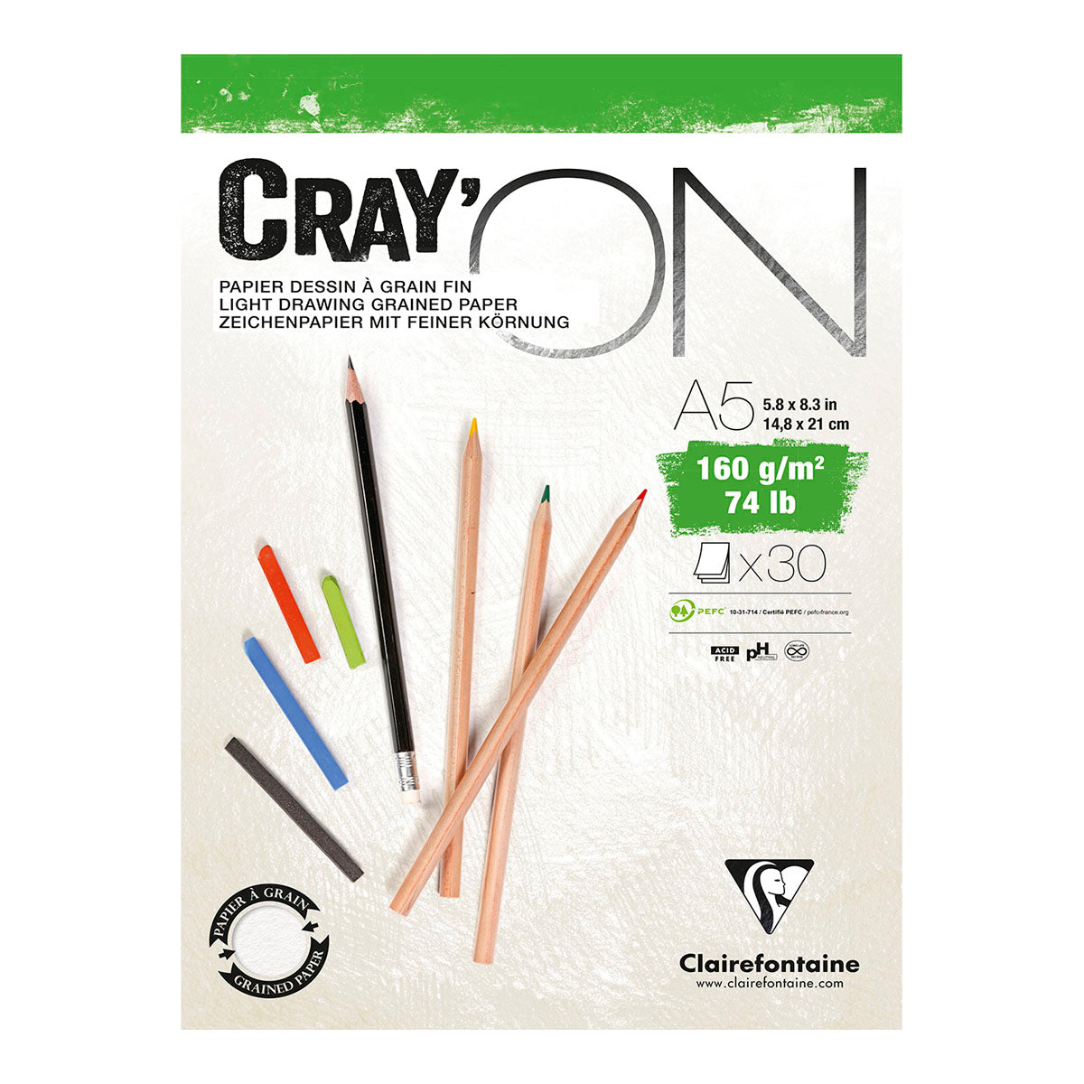Clairefontaine Cray-ON Multi-Techniques Pad A5 160g 30 sheets - image 1