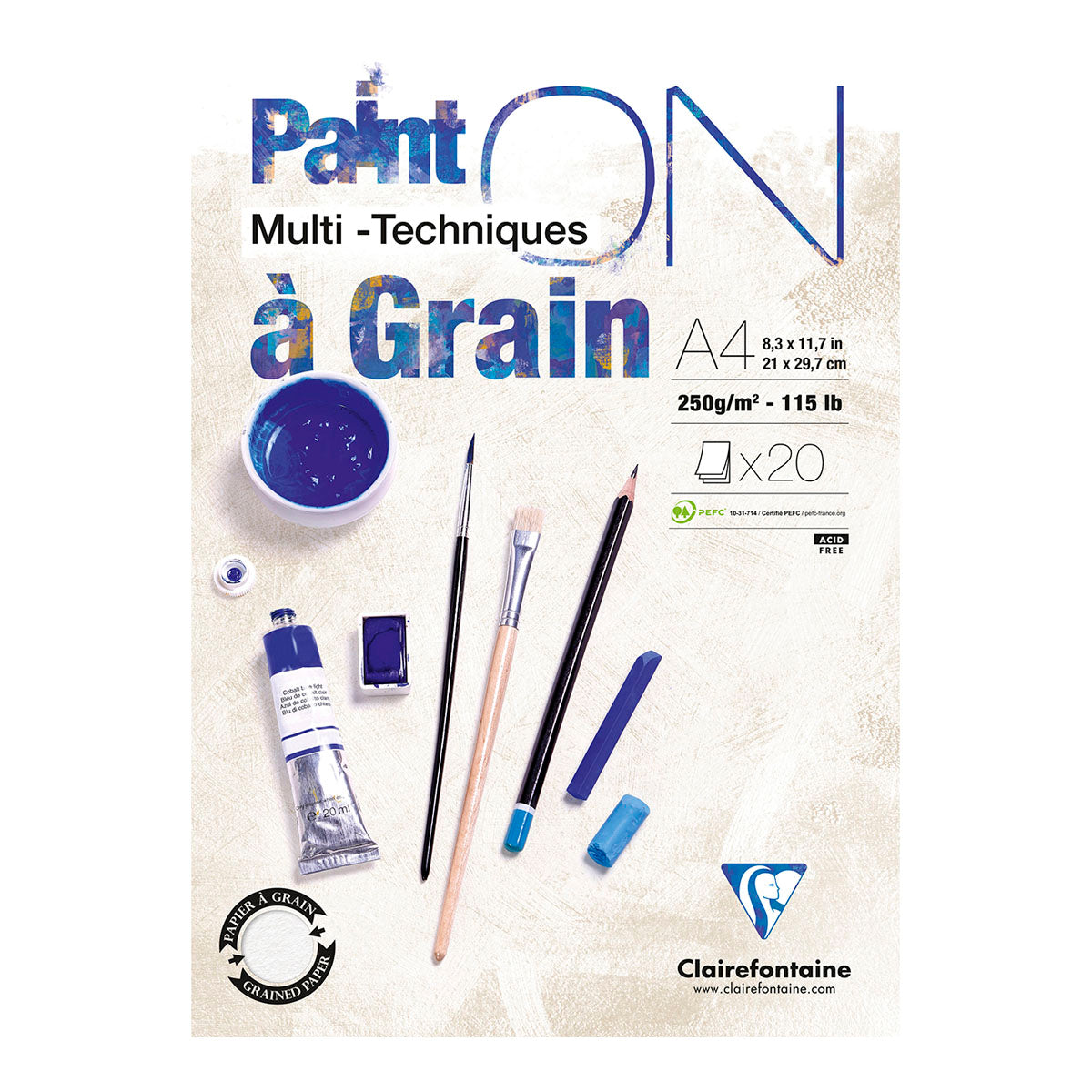 Clairefontaine Paint-ON Multi-Techniques A Grain Pad A4 250g 20 sheets - image 1