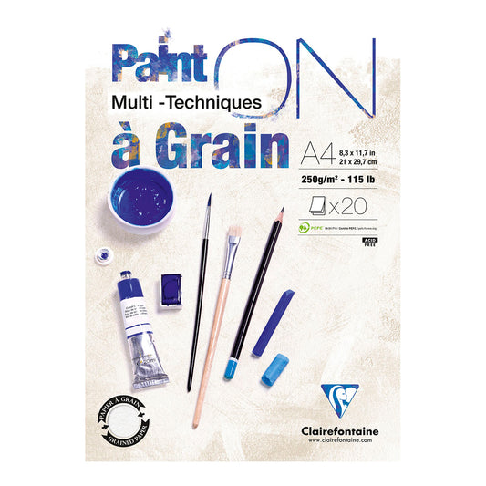 Clairefontaine Paint-ON Multi-Techniques A Grain Pad A4 250g 20 sheets - image 1