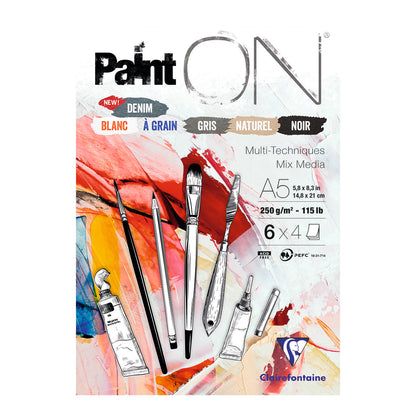 Clairefontaine Paint-ON Multi-Techniques Assorted Pad A5 250g 24 sheets - image 1