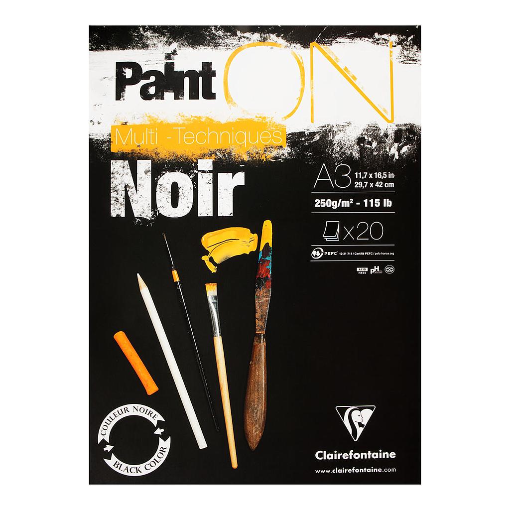 Clairefontaine Paint-ON Multi-Techniques Black Pad A3 250g 20 sheets - image 1