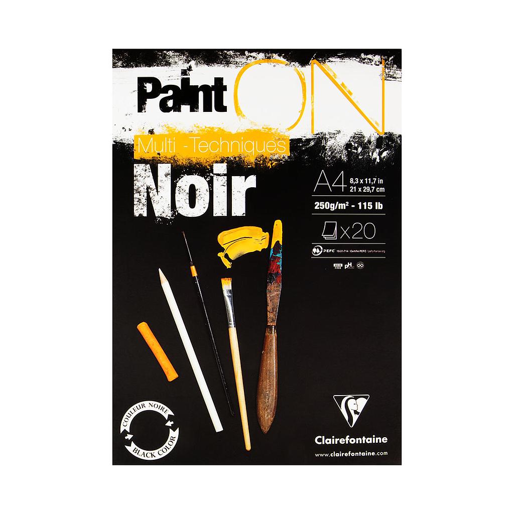 Clairefontaine Paint-ON Multi-Techniques Black Pad A4 250g 20 sheets - image 1