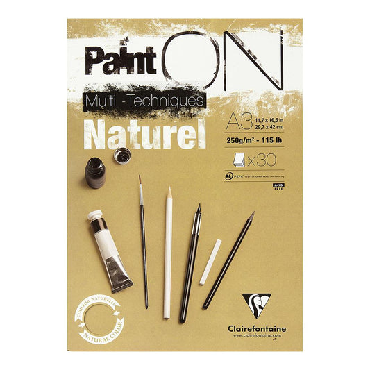 Clairefontaine Paint-ON Multi-Techniques Naturel Pad A3 250g 30 sheets - image 1
