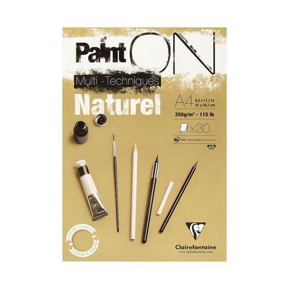 Clairefontaine Paint-ON Multi-Techniques Naturel Pad A4 250g 30 sheets - image 1