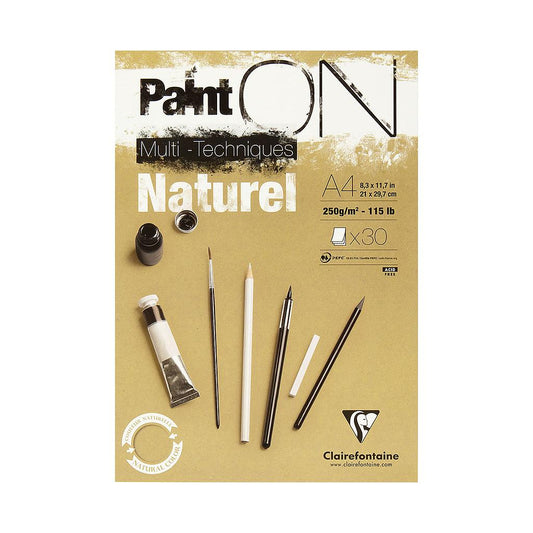 Clairefontaine Paint-ON Multi-Techniques Naturel Pad A4 250g 30 sheets - image 1