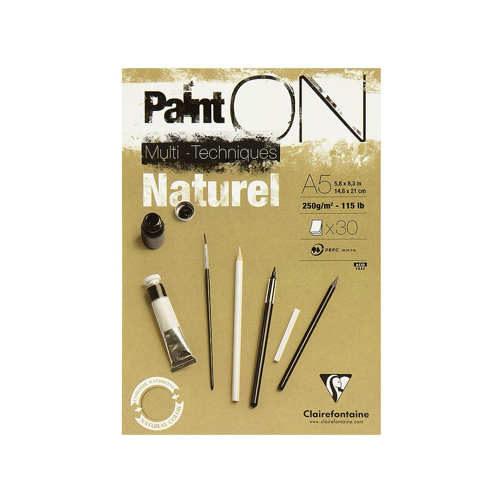 Clairefontaine Paint-ON Multi-Techniques Naturel Pad A5 250g 30 sheets - image 1