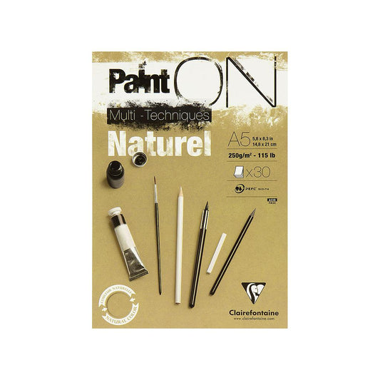 Clairefontaine Paint-ON Multi-Techniques Naturel Pad A5 250g 30 sheets - image 1
