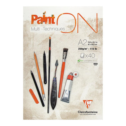 Clairefontaine Paint-ON Multi-Techniques White Pad A2 250g 40 sheets - image 1