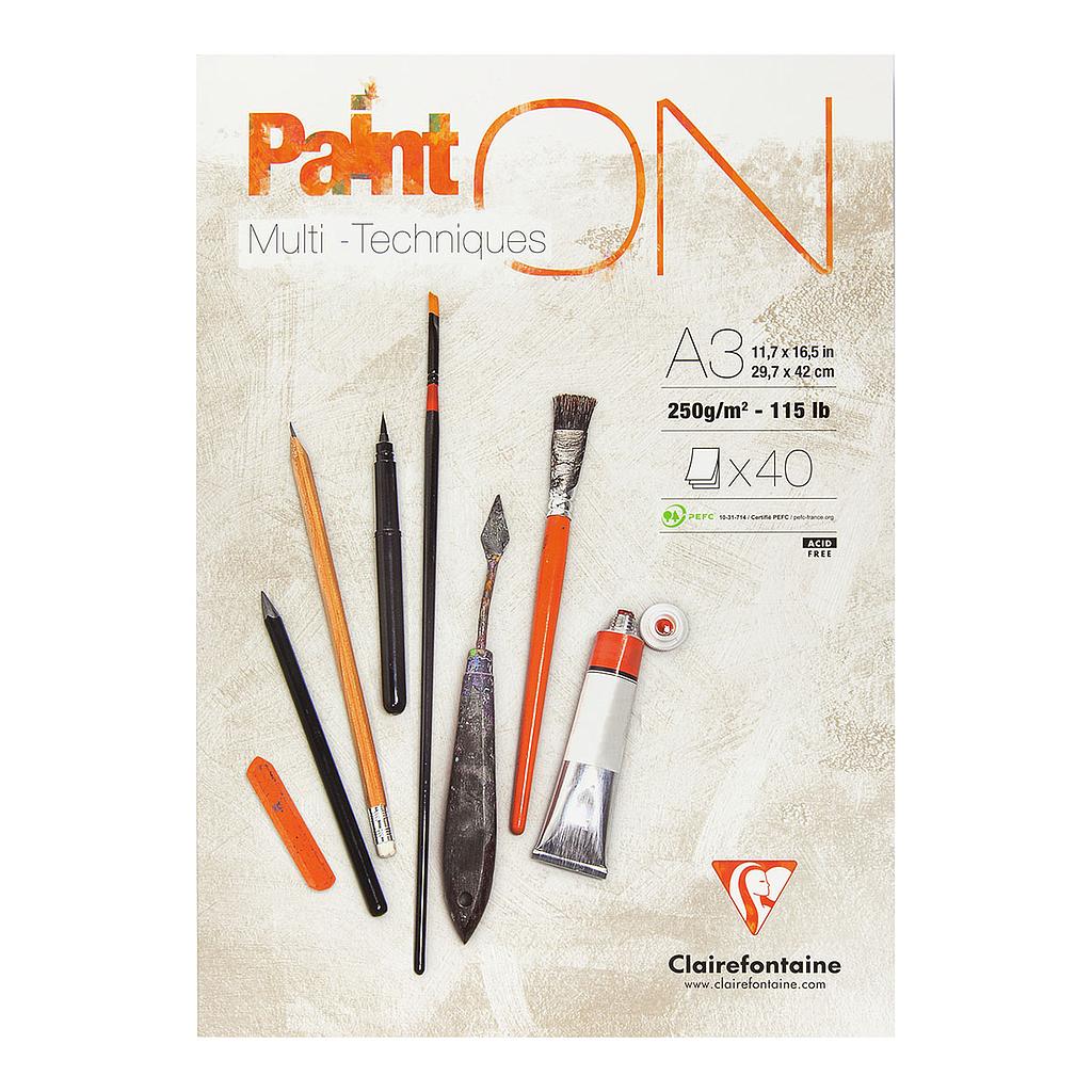 Clairefontaine Paint-ON Multi-Techniques White Pad A3 250g 40 sheets - image 1