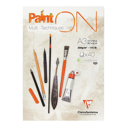Clairefontaine Paint-ON Multi-Techniques White Pad A3 250g 40 sheets - image 1