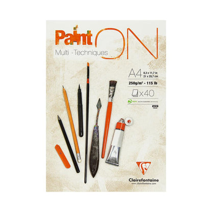 Clairefontaine Paint-ON Multi-Techniques White Pad A4 250g 40 sheets - image 1