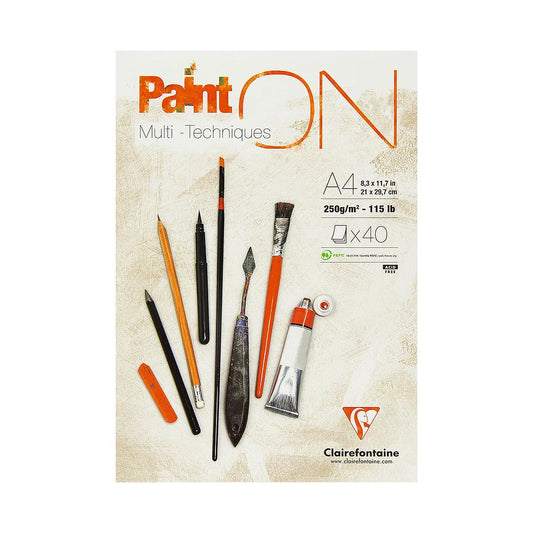 Clairefontaine Paint-ON Multi-Techniques White Pad A4 250g 40 sheets - image 1