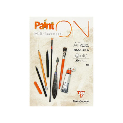 Clairefontaine Paint-ON Multi-Techniques White Pad A5 250g 40 sheets - image 1