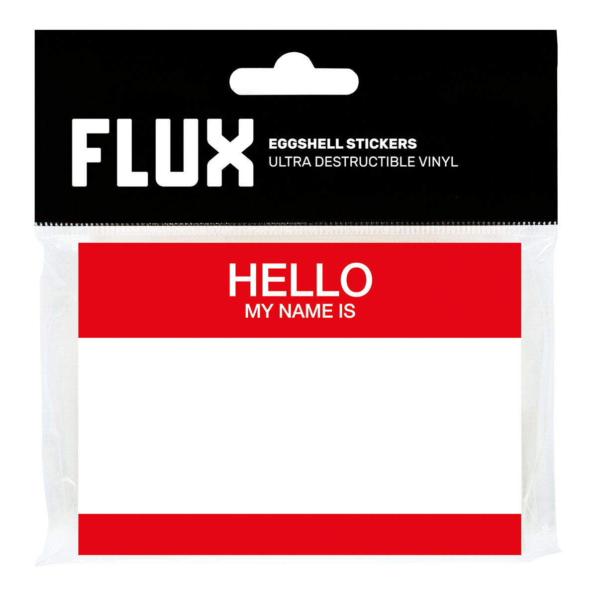 FLUX Eggshell Stickers 50 pcs Hello My Name Is Red - image 1