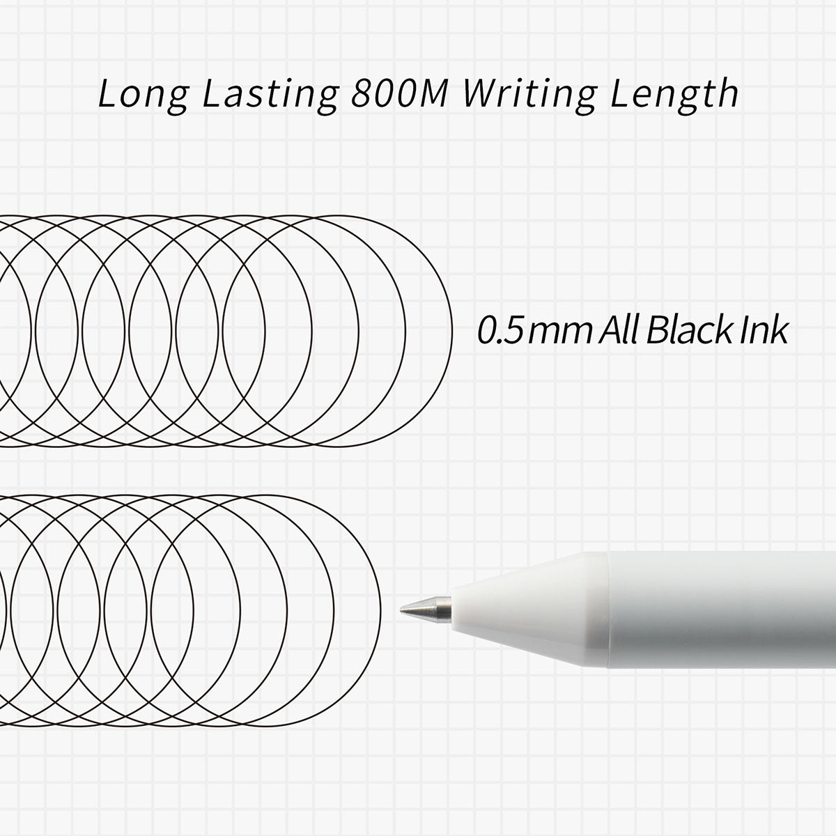 KACO Pure Recycled Plastic Soft Touch Gel Pen 0.5 mm 5 set Black - image 4
