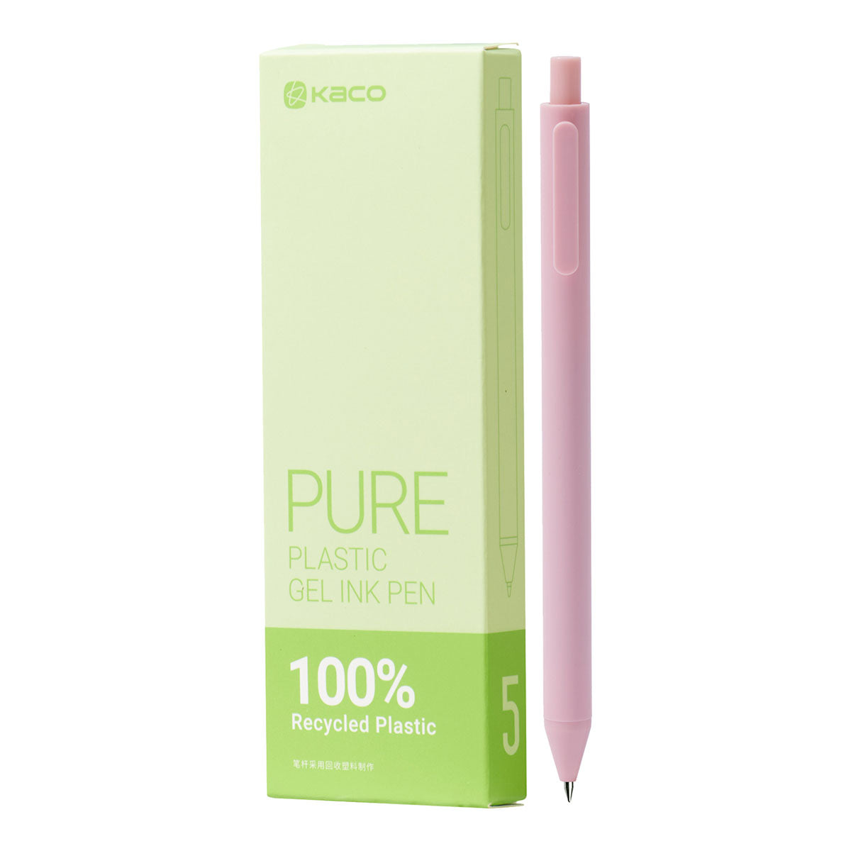 KACO Pure Recycled Plastic Soft Touch Gel Pen 0.5 mm 5 set Black - image 1