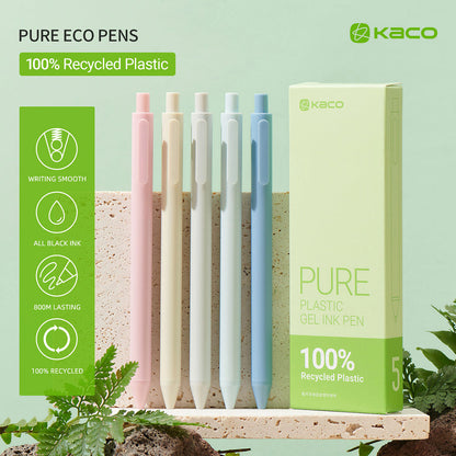 KACO Pure Recycled Plastic Soft Touch Gel Pen 0.5 mm 5 set Black - image 5