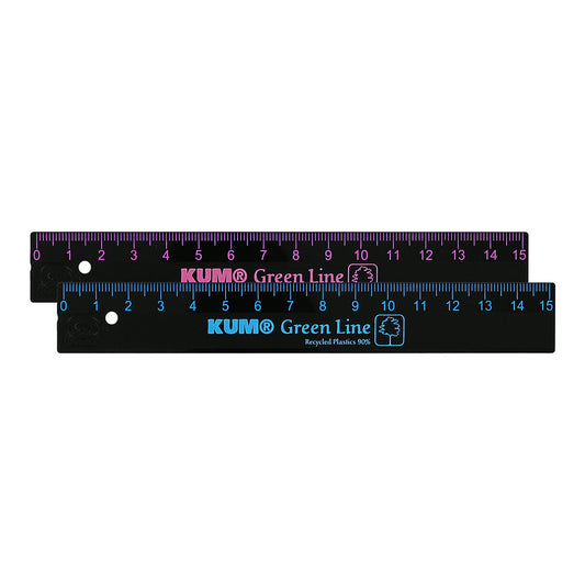 KUM L1 Green Line Recycled Plastic Ruler 15 cm - image 1