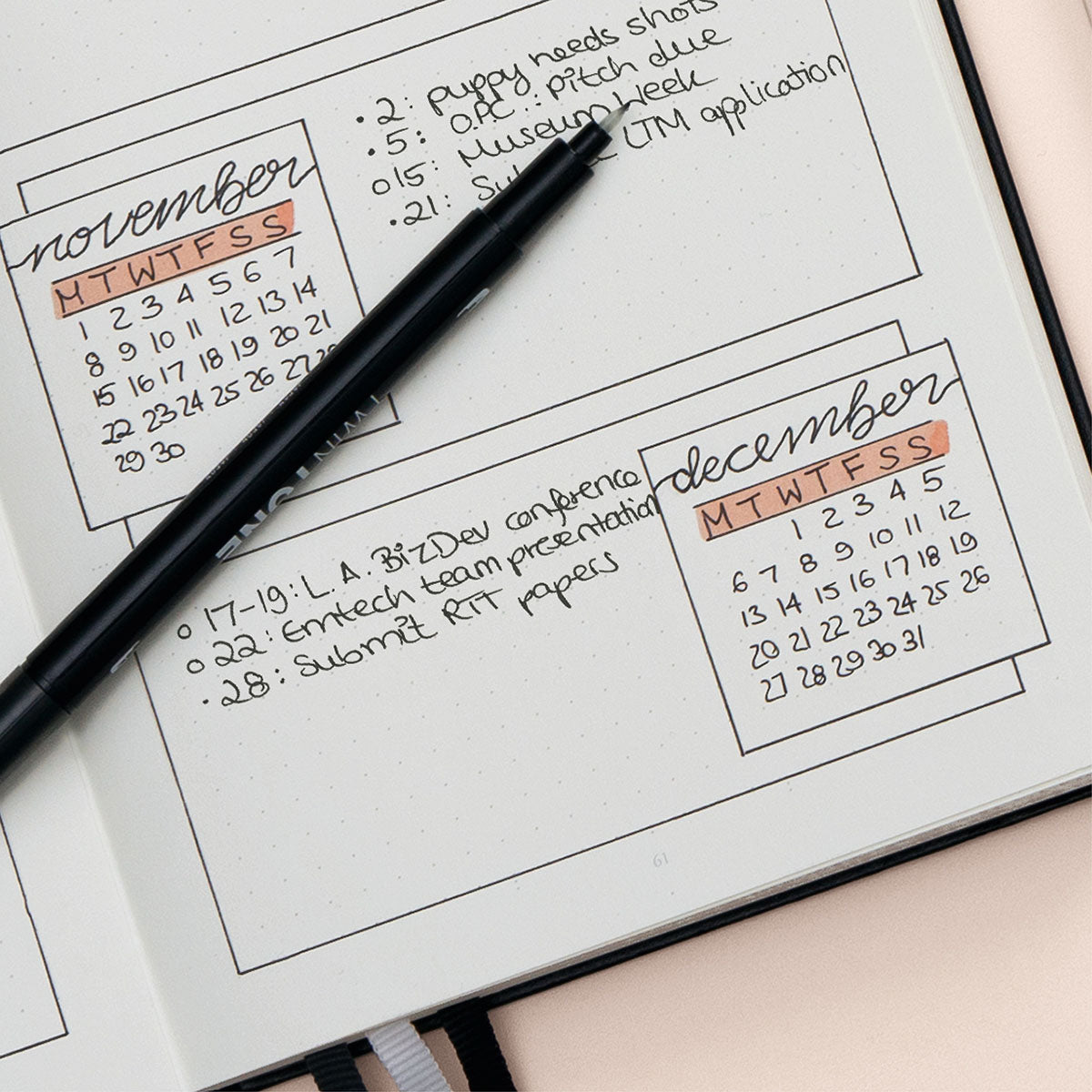 Leuchtturm1917 Bullet Journal Edition 2 Notebook Blush A5, Dotted - image 4
