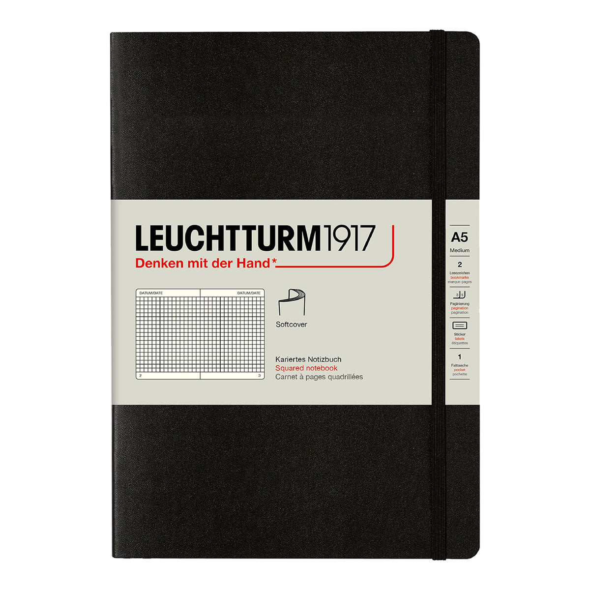 Leuchtturm1917 Notebook A5 Soft Cover, Squared - image 1