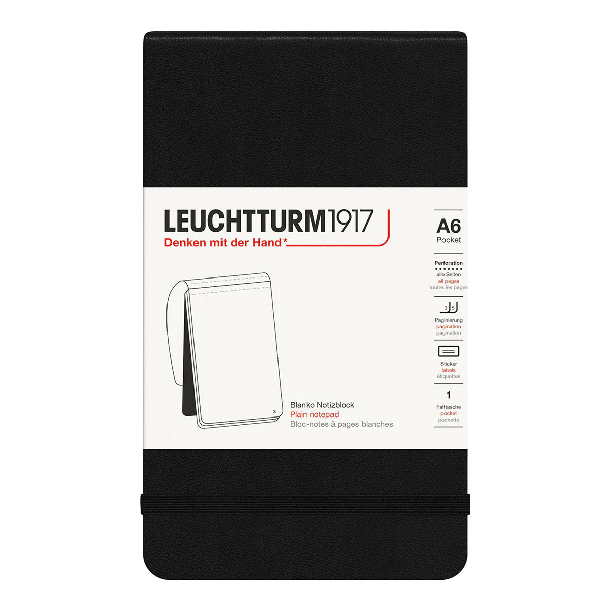 Leuchtturm1917 Reporter Pocket Notepad A6, Plain - image 1