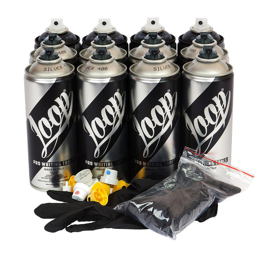 Loop Spray Paint 400ml 12-Pack, Silver A - image 1