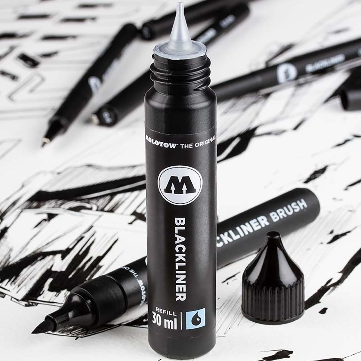 Molotow Blackliner Brush Pen + 30 ml Refill Set - image 5