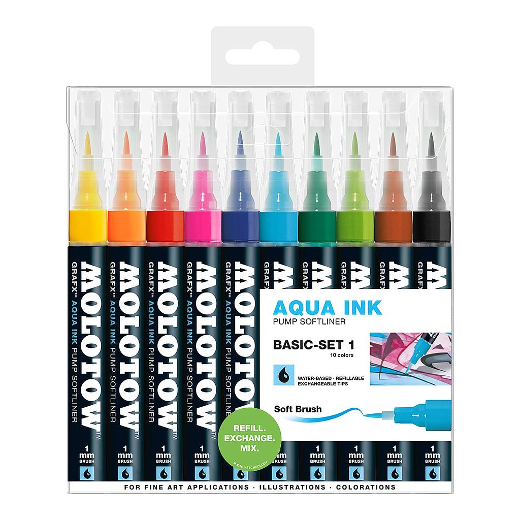 Molotow GRAFX AQUA Ink Pump Softliner 10 set Basic 1 - image 1