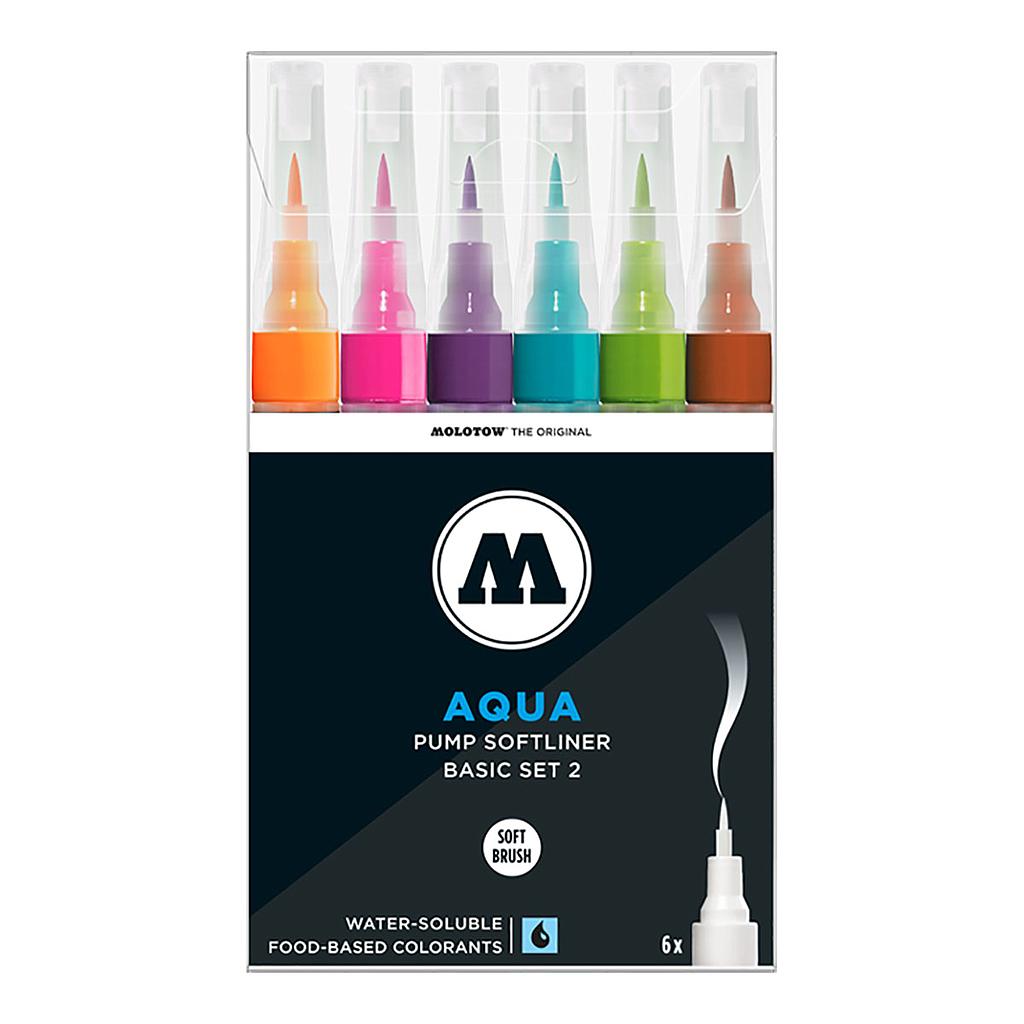 Molotow GRAFX AQUA Ink Pump Softliner 6 set Basic 2 - image 1
