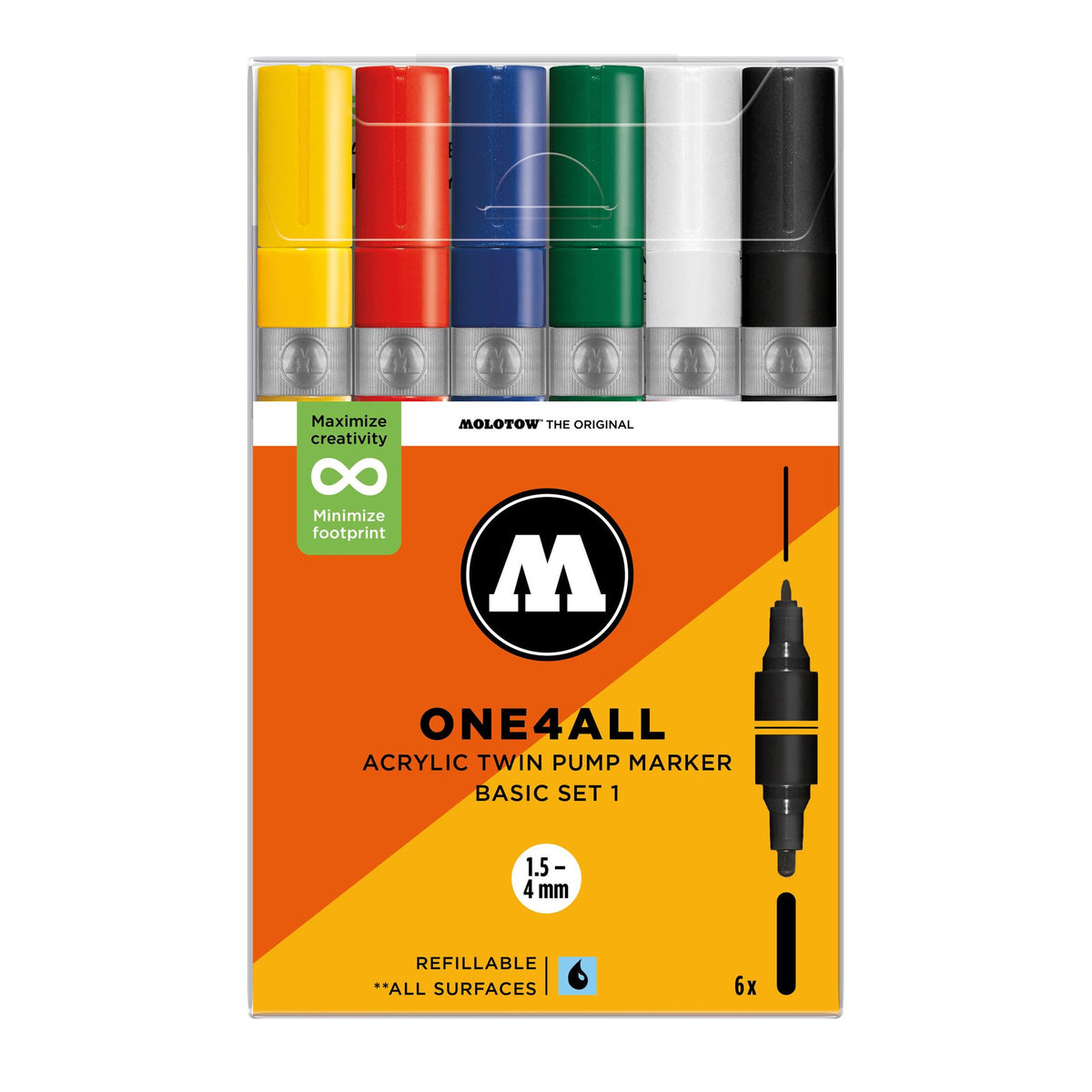 Molotow ONE4ALL Twin Marker 6set Basic - image 1