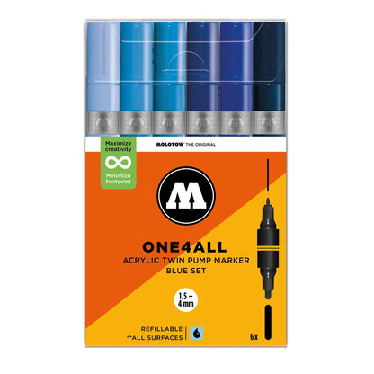 Molotow ONE4ALL Twin Marker 6set Blue - image 1