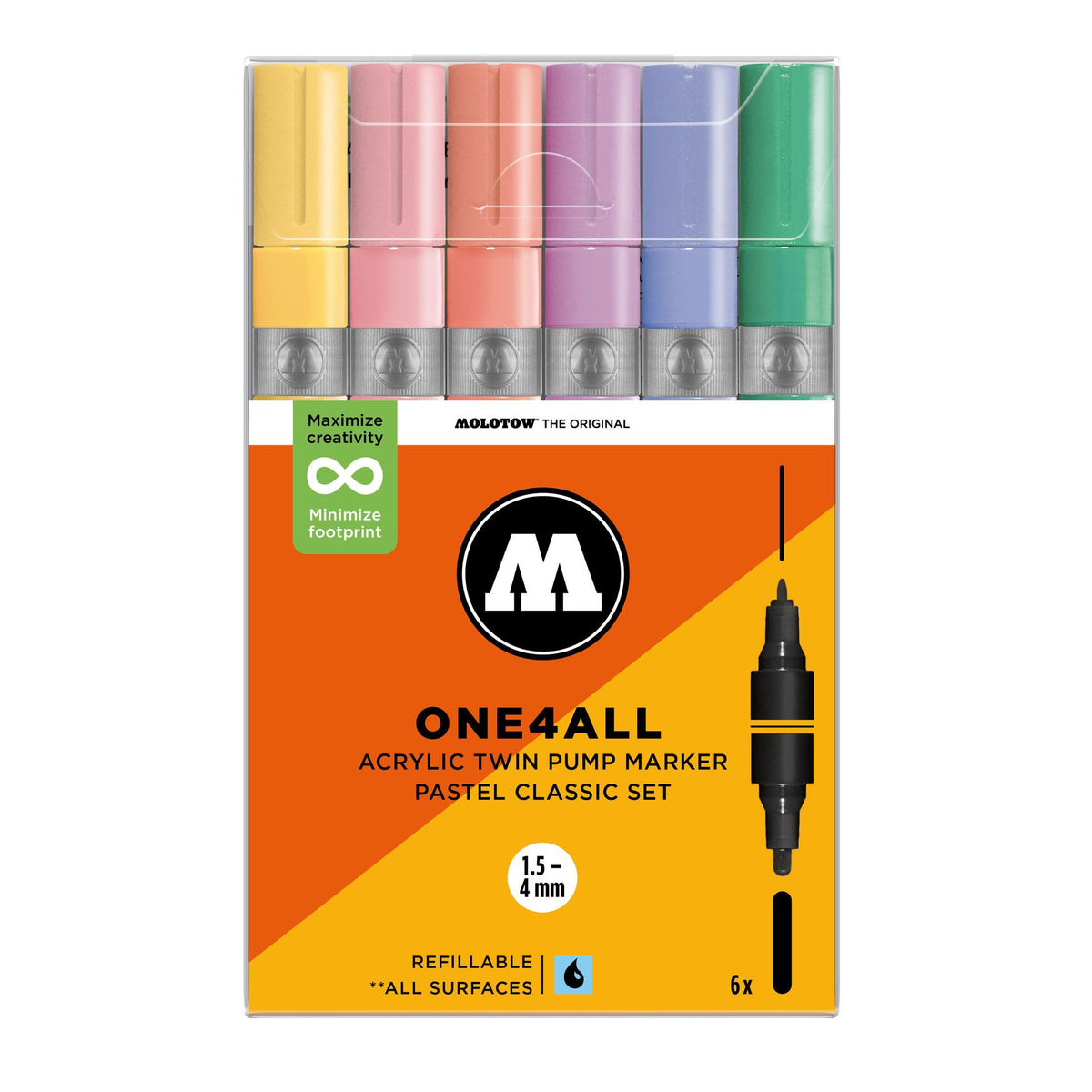Molotow ONE4ALL Twin Marker 6set Pastel Classic - image 1