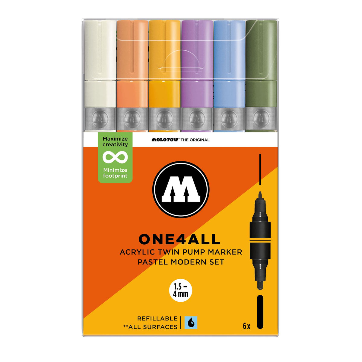 Molotow ONE4ALL Twin Marker 6set Pastel Modern - image 1