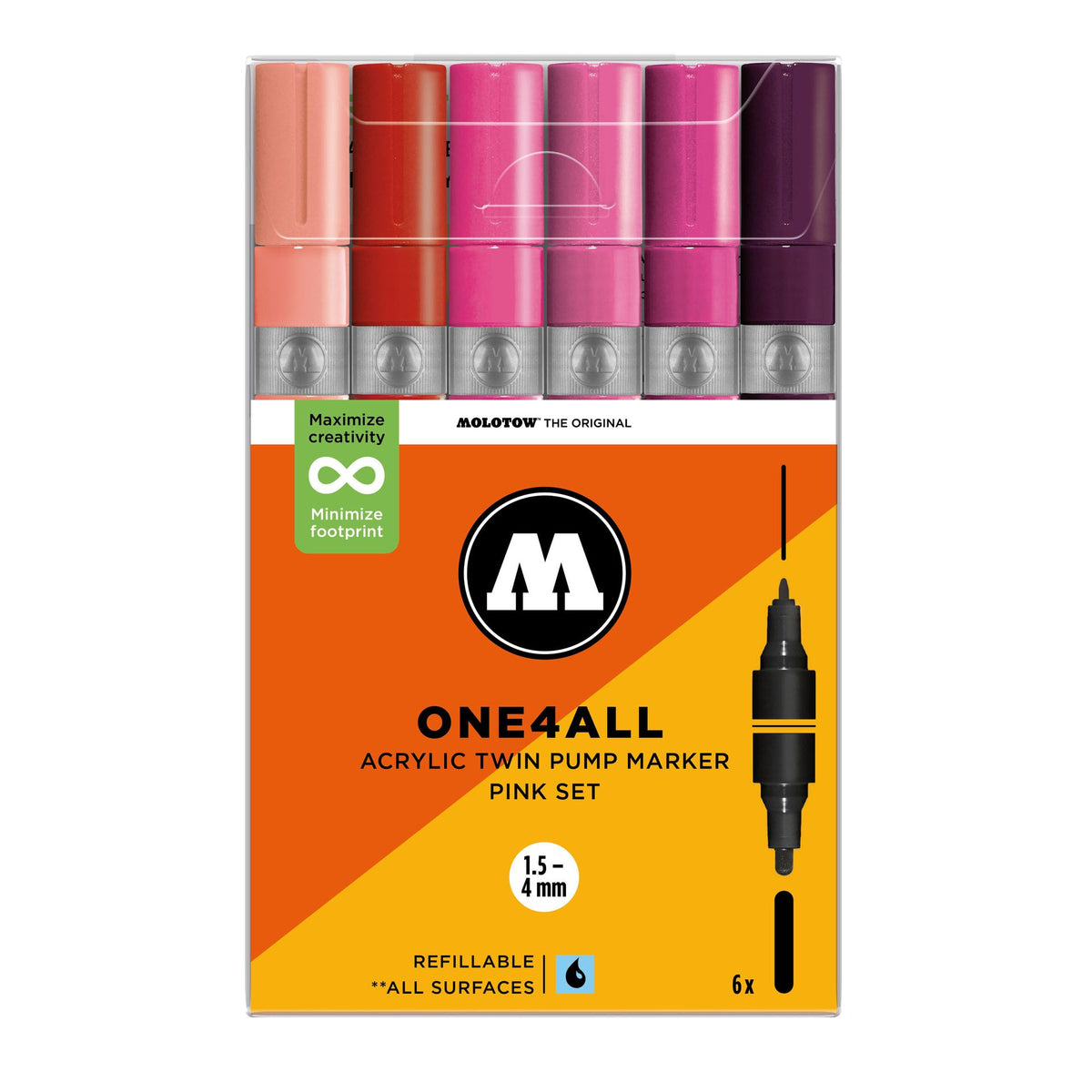 Molotow ONE4ALL Twin Marker 6set Pink - image 1