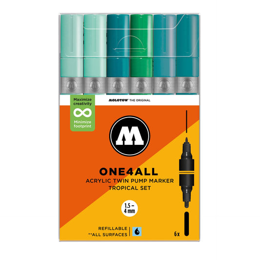 Molotow ONE4ALL Twin Marker 6set Tropical - image 1