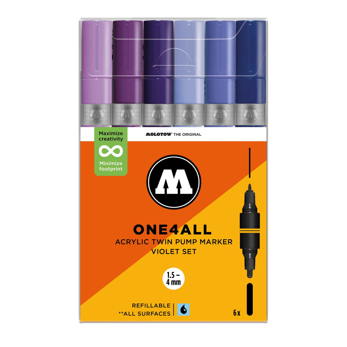 Molotow ONE4ALL Twin Marker 6set Violet - image 1